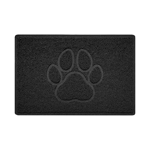 Image of Nicoman Paw Embossed Shape Indoor Outdoor Dirt-Trapper Door Mat Washable Barrier Heavy Duty Doormat - (Watertight Rubber-Back, Small, Black, 60 x 40cm)