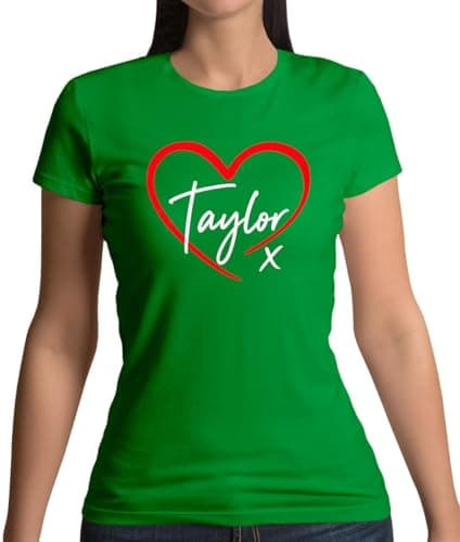 Image of Taylor Love Heart Kiss - Womens Crewneck T-Shirt - Irish Green - Medium