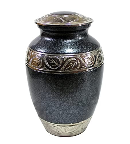 Image of ESPLANADE Brass Cremation urn Memorial Container Jar Pot | Metal urns | Burial urn | Brass urn (Black)