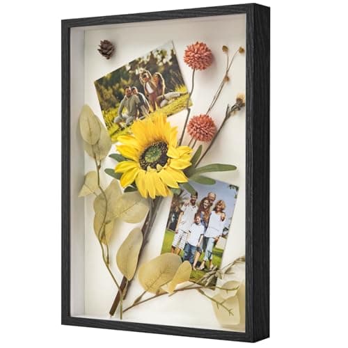 Image of WISYOK Box Frame, Shadow Box Frame A3, Box Frames for Crafts 3D Deep 3cm, Deep Pictures Frame Black, Medal Display Frame for Photos, Artworks, Memory Tickets