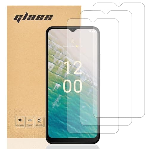 Image of Totill Tempered Glass for Nokia C32 Screen Protector, [3 Pack] [Easy install] [Case Friendly] [Crystal Clarity] Comfortable Round Edge, Shockproof Scratchproof oilproof Screen Protectors