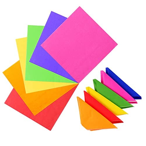 Image of 60 Pcs Multicolor Paper Napkin, 2 Ply Rainbow Square Napkins Cocktail Napkins Luncheon Napkins for Party, Wedding, Family Gathering (25x25cm)