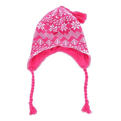 Image of CTM Women's Heavy Knit Winter Pattern Peruvian Hat, Pink