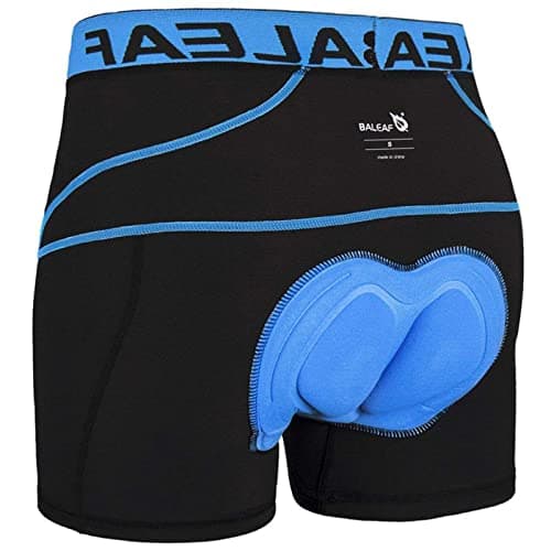 Image of baleaf Cycling Shorts Mens Padded Undershorts Bike Short Mountain MTB Liner Riding Breathable Bicycle Underwear Blue L