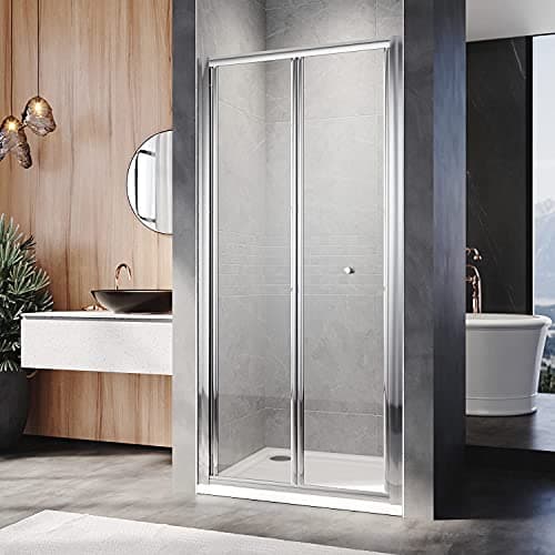 Image of ELEGANT 800mm Bi-Fold Glass Shower Enclosure Door Cubicle Screen
