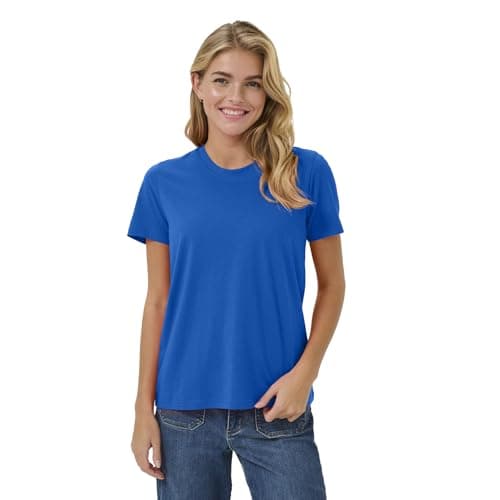 Image of NetSetUK Womens Plain Cotton T Shirt Breathable Soft Short Sleeve Casual Wear UK (S to XXL) Royal Blue
