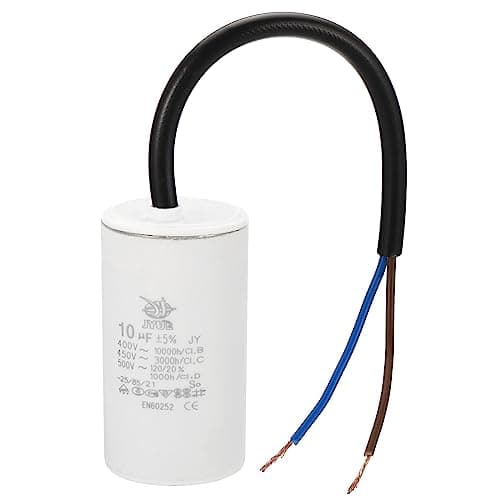 Image of PATIKIL CBB60 10uf Running Capacitor,1Pcs AC 450V 2 Wires 50/60Hz Cylinder 64x35mm for Water Pumps, Washing Machines Motor Start
