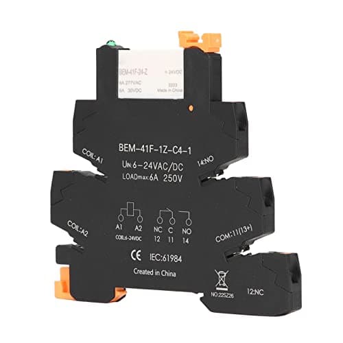 Image of DC Control AC Ultra Thin Relay DIN Rail Mount Solid State Relay Module Single Pole Double Throw Contact 6A 6-24V