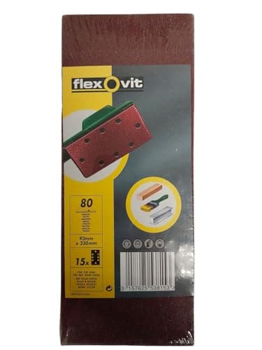Image of Flexovit 1/3 Sanding Sheets 93 x 230 Perforated Medium 80g (15)