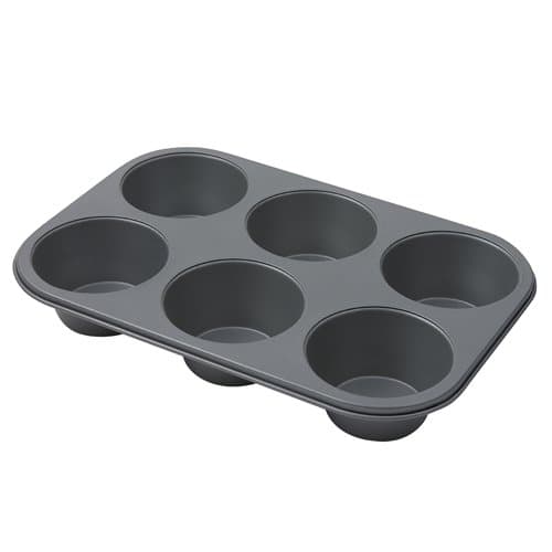 Image of BARGAINS-GALORE New 6 Muffin Baking Tray Cake Non Stick Kitchen TIN PAN Oven Dish Cupcake Cakes | for Yorkshire Pudding/Mince Pie/Brownie, Non-Toxic, Durable & Easy to Release