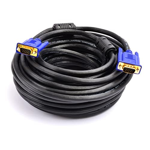 Image of Herfair VGA Cable for Computer Monitor Lead with Ferrite Cores, Male to Male VGA Cable Cord Gold Plated VGA Extension Compatible with Projectors,HDTVs,Displays,Laptops (10M)