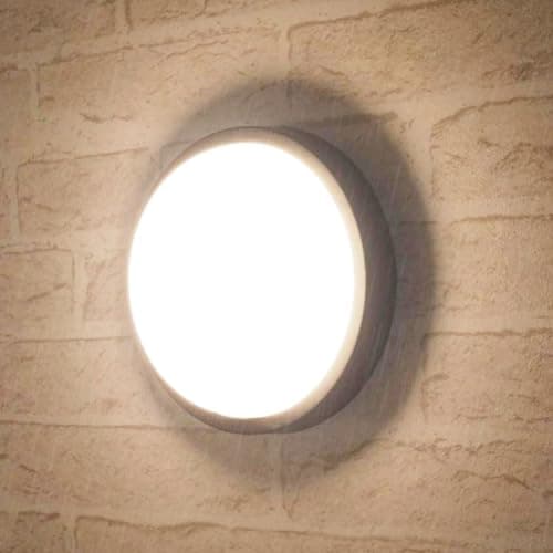 Image of ANWIO 14W Outside Bulkhead Lights, Ip54 Led Round Bathroom Light,980LM,4000K Natural White Sauna Wall Light,Waterproof Outside Lights for Porch,Kitchen, Bedroom,Living Room (1 Pack)