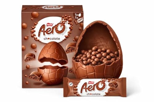 Image of Nestlé Aero Chocolate Bubbles Easter Egg Includes Aero Chocolate Bar Perfect For Easter Egg Hunt School, Offices Great Gift For Kids Adults Bundle Easter Special