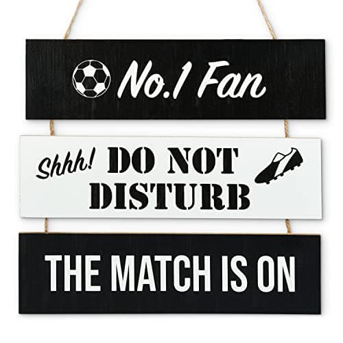 Image of Sass Party & Gifts Football Fan Hanging Sign - Great Gift For Football Fans - Man Cave Sign Gift - Multiple Team Colours Available (Black/White)
