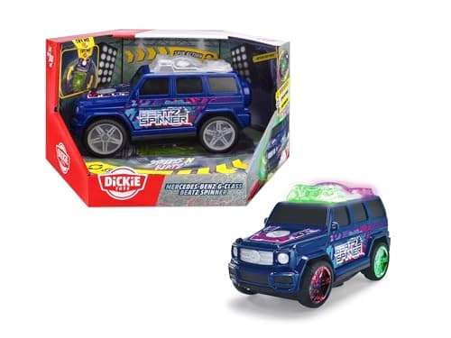 Image of Dickie Toys - Mercedes-Benz G-Class Beat Spinner (23 cm) - Dancing Streets N BEATZ Toy Car, Motorised, EDM Sound & Colour Changing, Battery Operated, Car for Children from 3 Years