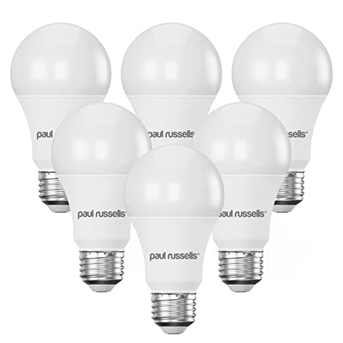 Image of paul russells LED GLS - Dimmable Edison Screw Light, 14W 1521 Lumens E27 A70 LED Bulbs, 100w Equivalent, 6500K Daylight, Dimmer Standard ES Energy Saving Ceiling Lightbulbs, 6 Pack