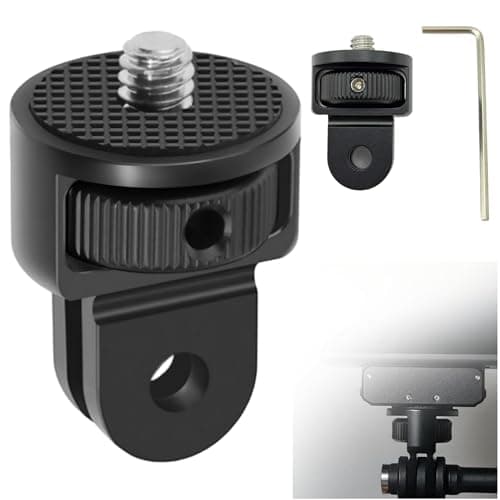 Image of Alloy tripod adapter – 1/4-20 screw conversion mount with 360° adjustment – Tripod adapter compatible with GoPro, Insta360, DJI Osmo and action cameras – Accessory for standard 1/4 inch mounts