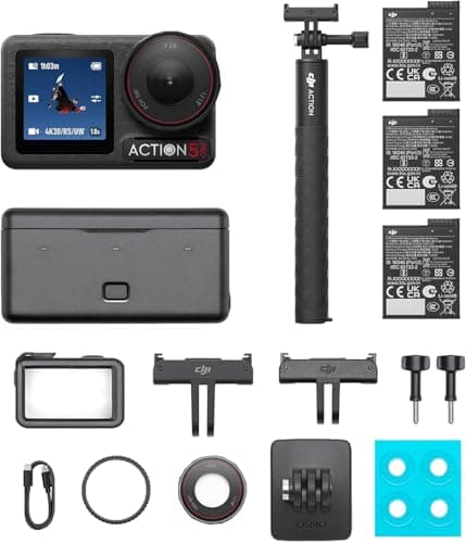 Image of DJI Osmo Action 5 Pro Adventure Combo, 4K Action Camera 1/1.3" Sensor, Stabilization Vlogging Camera, Dual OLED Touchscreens, Waterproof Camera for Travel, 12h Extended Battery Life With 3 Batteries
