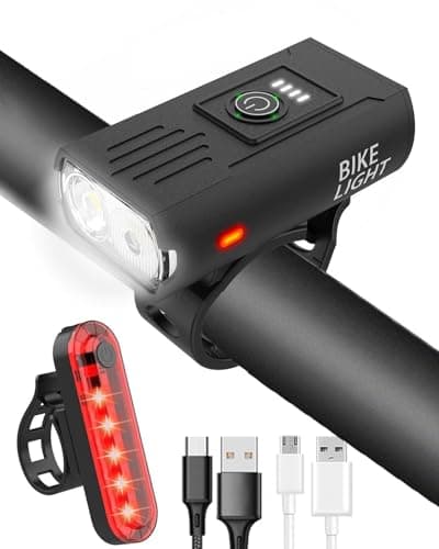 Image of Bike Lights Front and Back, 2025 Upgrade Super Bright Bicycle Lights IPX4 Waterproof Cycle Lights, Durable Bike Light Easy To Install USB Rechargeable Mountain Bike Lights For Riding