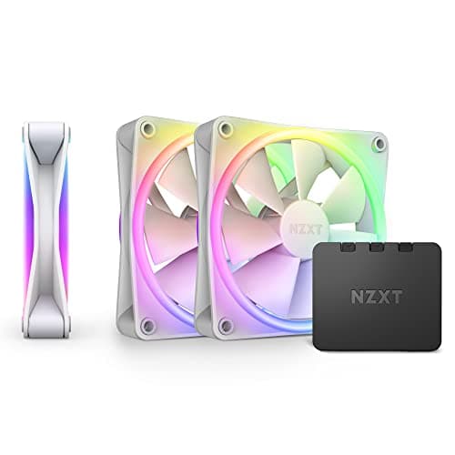 Image of NZXT F120 RGB Duo Triple Pack - 3 x 120mm Dual-Sided RGB Fans with RGB Controller – 20 Individually Addressable LEDs – Balanced Airflow and Static Pressure – Fluid Dynamic Bearing – PWM – White