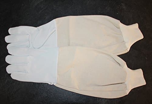Image of Beekeeping Bee Gloves - Soft White Goats Leather with Cotton Gauntlets (XXS)