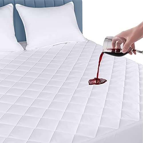 Image of Sunshine Comforts Waterproof Mattress Protector Single (90cmX190cm), Premium Quilted Soft Single Mattress Protector, Ultimate Comfort & Protection Mattress Protector Single Bed, Hypoallergenic,White