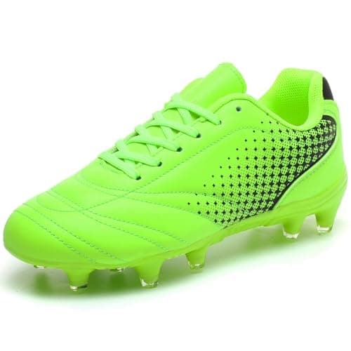 Image of Boys Football Boots Kids Football Shoes Cleats Boys Girls Trainers FG/AG Athletics Training Sport Running Shoes Neon Green