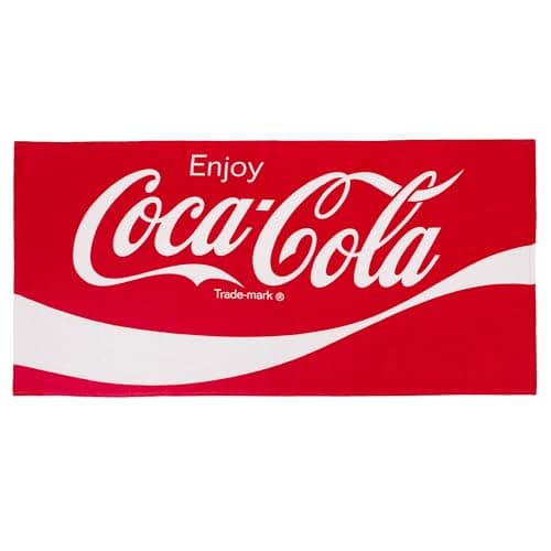 Image of The Gift Scholars Officially Licensed Coca-Cola Classic Red Logo Beach Towel, 140 x 70 cm, Large, Signature Coke Design, Holiday Pool