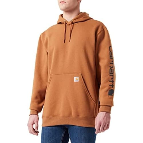 Image of Carhartt Men's Loose Fit Midweight Logo Sleeve Graphic Sweatshirt, Carhartt® Brown, XXL