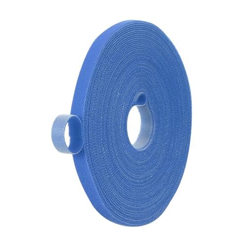 Image of PATIKIL 0.4IN x 33FT Hook and Loop Tape, Double-Sided Nylon Strips Reusable Cable Ties Roll Multi-Purpose Cord Management Tape Wrap Fastener for Home Office, Blue