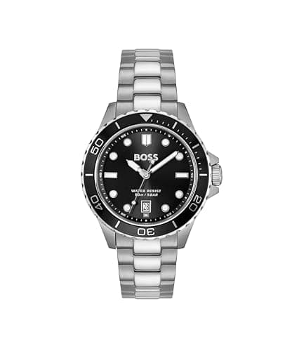 Image of BOSS Three Hand Quartz Movement Watch for Men TROPER Sport Collection with Silver Stainless Steel Bracelet - 1514295