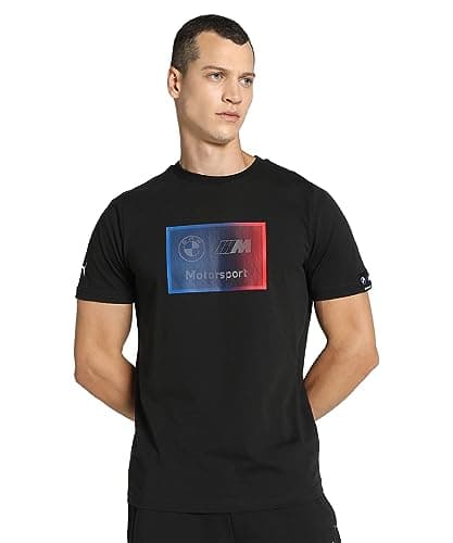 Image of PUMA BMW MMS Logo Tee + T-Shirt Black/White