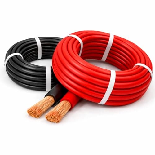 Image of MKGT Hi-Flex 50mm² 345 Amp Automotive Starter/Inverter/Welding/Battery PVC Cable Wire – High Current Multi-Strand Copper Power Cable for Car, Van, Marine & Off-Grid Use (Red, 1 Metre)