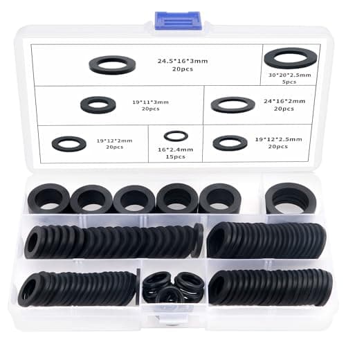 Image of YIXISI 120 PCS Hose Washers Kit, Rubber Tap Seal Plumbing Gaskets, Seal O Ring Gasket, Shower Hose Rubber Washers, for 1/2 3/4 1 Inch Water Faucet Shower Garden Hose Connector