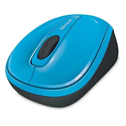 Image of Microsoft Wireless Mobile Mouse 3500, Cyan Blue Gloss - Comfortable Ambidextrous Design, Snap-in Nano Receiver for Portability, USB Wireless Connectivity