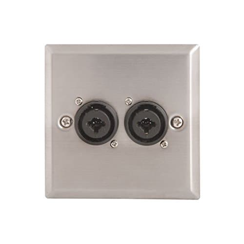 Image of AV:Link | Steel Wallplate with 2 x XLR/Jack Combo Connectors