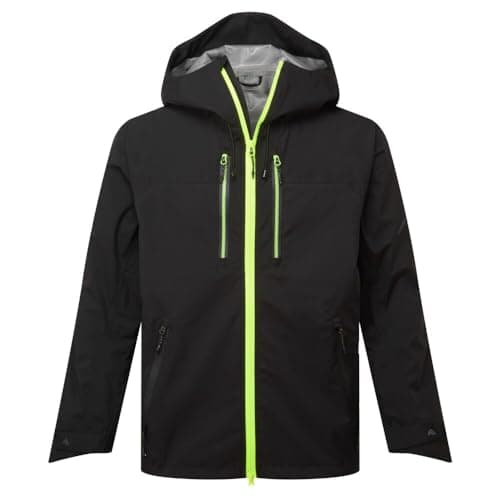 Image of Portwest EV460 EV4 Shell Jacket Waterproof Windproof Breathable 4-Way Stretch Work Jacket with Hood Multiple Pockets Durable Performance for Outdoor Use, Black, L