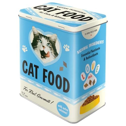 Image of Nostalgic-Art Retro Large Cat Food Storage Jar - Love Mix - Gift Idea for Cat Owners, Large Tin for Dry Food, Vintage Design, 3 Litre
