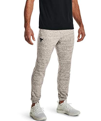 Image of Under Armour Men's Project Rock Terry Joggers (Onyx White/Black - 112, 3X-Large)
