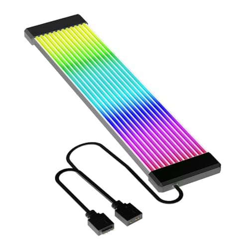 Image of RGB Power Extension Cable, Addressable ARGB Motherboard Cable, 5V 3 Pin ARGB Sync, LED Diffused Soft Silicone Tube, Compatible with Aura Sync,RGB (X12 Wide (for 24 Pin Or 3x8 Pin
