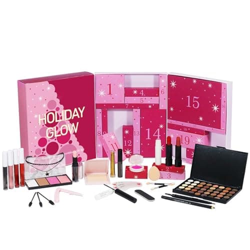 Image of Makeup Advent Calendar 2025, 24 Day Christmas Countdown Surprises Calendar Make up Gift Kit For Girls Teens Women, Holiday Glow Beauty Full Makeup Set (Style C)