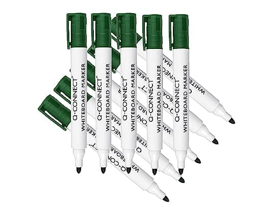 Image of Q-Connect Drywipe Marker Pen Green (Pack of 10)