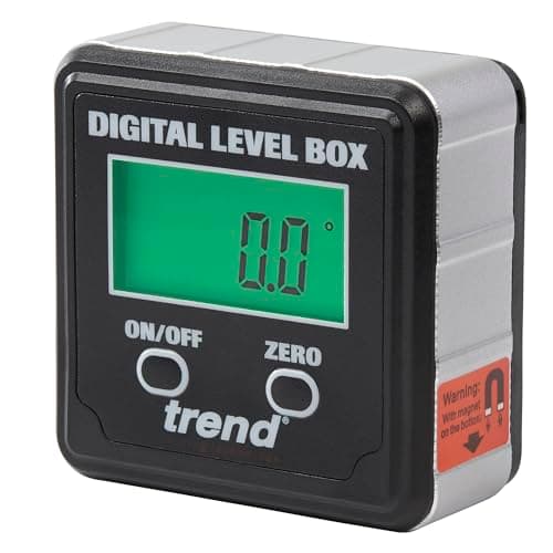 Image of Trend Digital Level Box and Angle Finder (Magnetic Base & LCD Display) for Woodworking and Accurate Table/Mitre Saw Angle Setting, DLB , Black