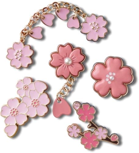 Image of Crocs Jibbitz Charms, Blooming Cherry Blossom 5 Pack