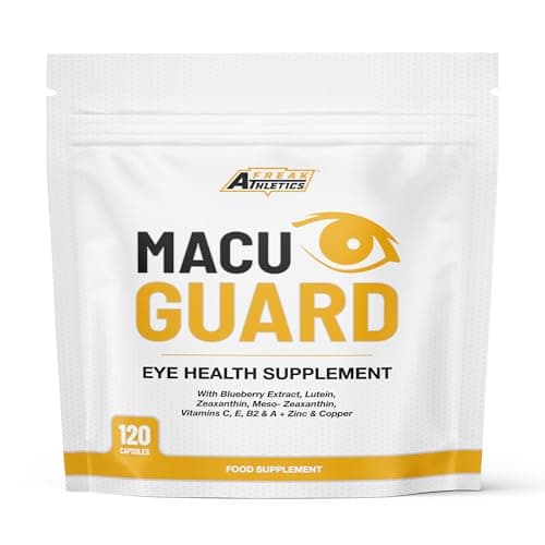Image of MacuGuard+ Eye Supplement - 120 Capsules - Zeaxanthin, Meso Zeaxanthin, Lutein, Blueberry Extract Plus Vitamins and Minerals - Premium UK Made