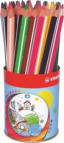 Image of STABILO Trio thick - Triangular Colouring Pencil - Tin of 38 - Assorted Colours