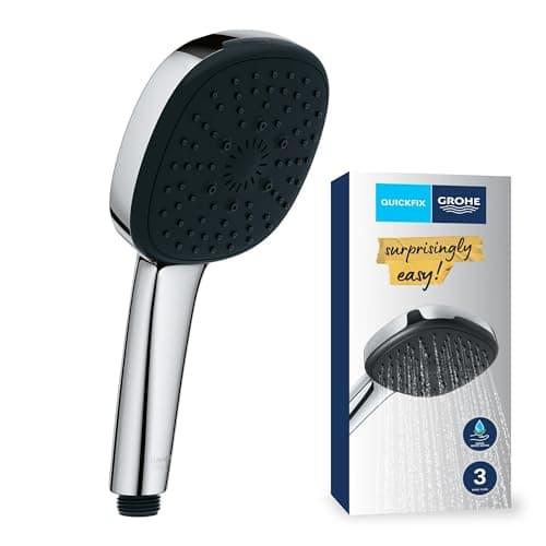 Image of GROHE Vitalio Comfort 110 - Hand Shower (Square 11 cm Shower Head, 3 Sprays: Rain, Jet and Massage, Anti-Limescale System, Silicone Ring Protection, Universal Mounting System), e, 26092001