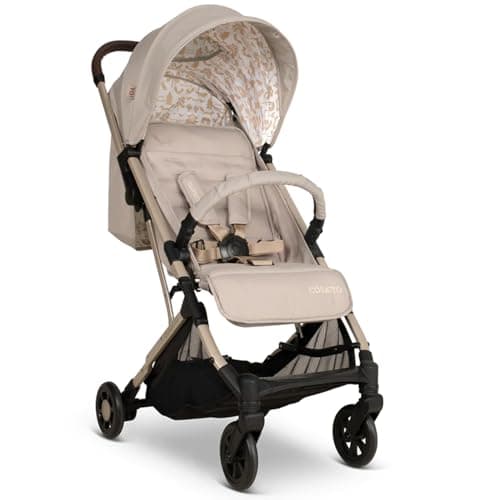 Image of Cosatto Yo Travel Stroller - Baby Pushchair Lightweight Compact Fold from Birth to 25kg - Airline Compatible, One Hand Easy Fold, Large 8kg Shopping Basket, Raincover & Bumper Bar (Whisper)