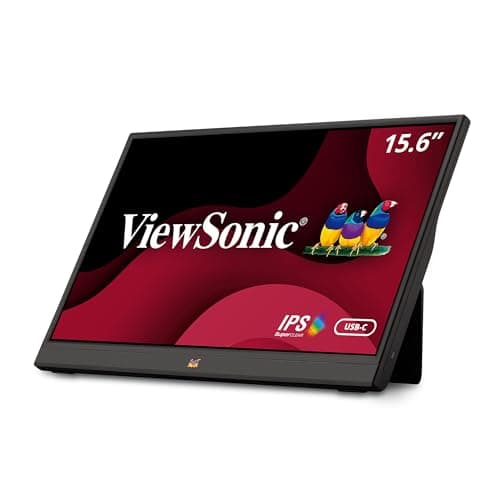 Image of Viewsonic VA1655 47 cm (16 Inch) Portable Monitor (Full HD, IPS Panel, Mini-HDMI, 2x USB-C for Raspberry Pi/Xbox/PS4/PS5, Speakers) Black