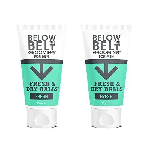 Image of Below The Belt Grooming Fresh & Dry Ball Intimate Deodorant and Anti Chafing Cream For Men, Protects against Sweat, Odour and Chafing, Fresh Scent 2 x 75ml